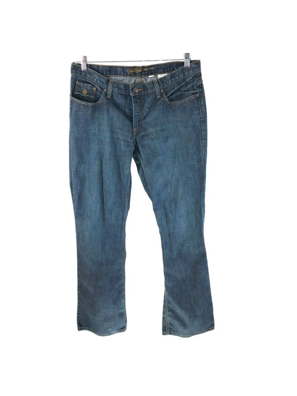Cruel Girl Womens Jeans Miller Relaxed Boot Cut Medium Wash 100% Cotton 15 Long